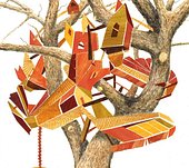 autumn tree house drawing